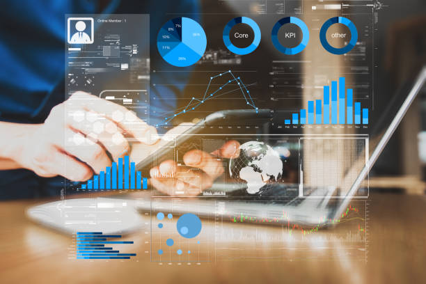 istock Staff KPI performance dashboard report of individual work results. Financial indicators for business startup application 1163712492