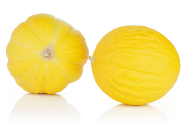 istock Yellow canary melon isolated on white 1163712693