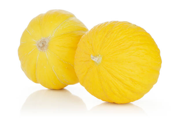 istock Yellow canary melon isolated on white 1163712702