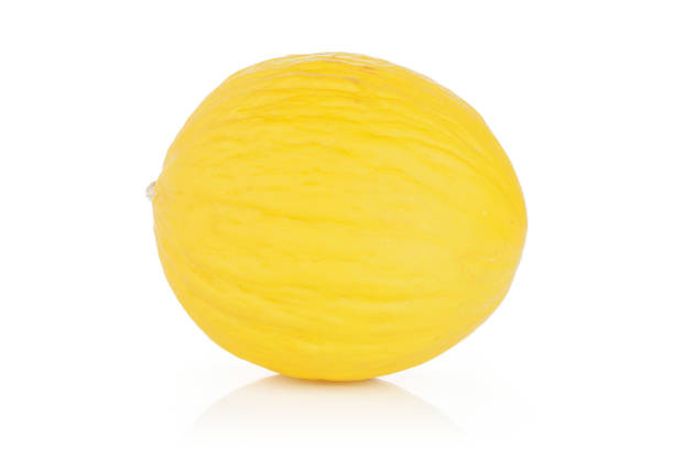 Yellow canary melon isolated on white