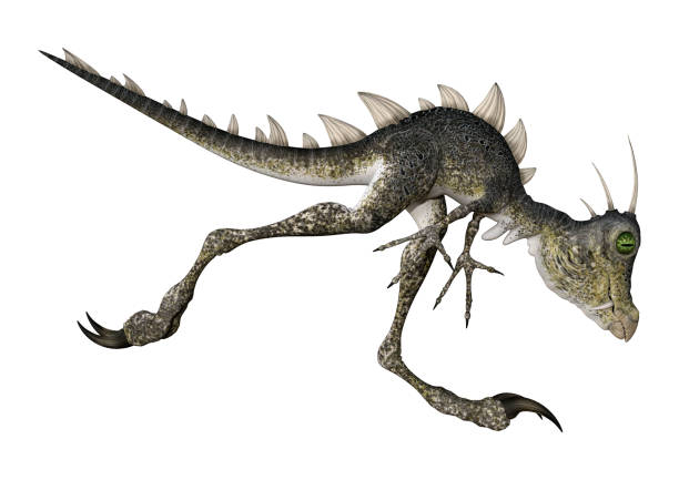 3D rendering of a fantasy reptile dinosaur isolated on white background