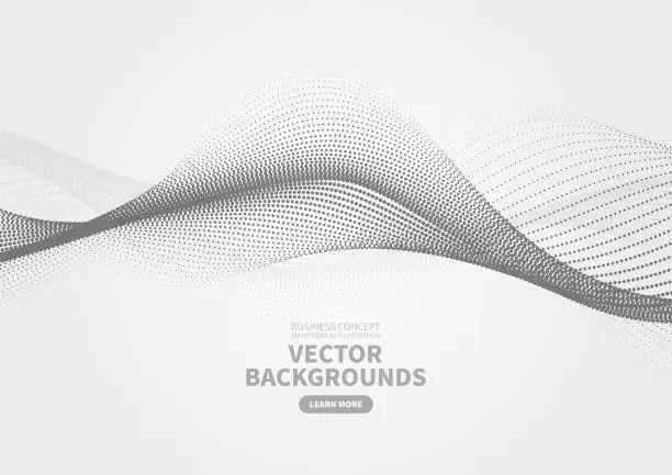 Vector illustration of Abstract particle rippled dotted background