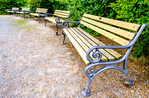 old bench at a park