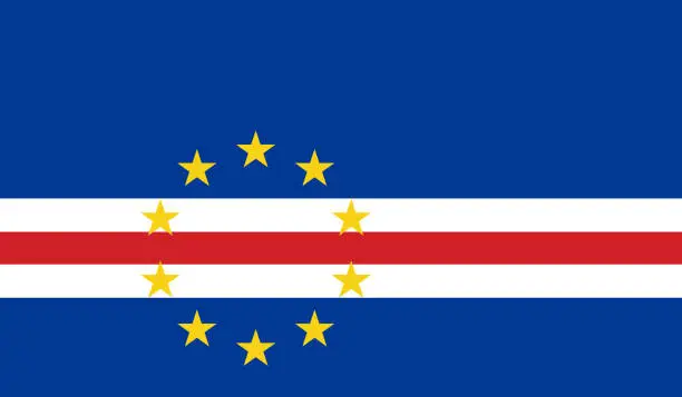 Vector illustration of Cape Verde vector flag. National symbol of Cape Verde