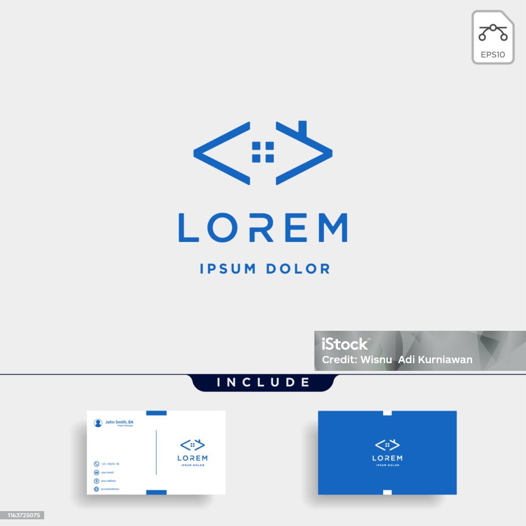 Home Code Design Vector Office Coder Symbol Stock Illustration ...