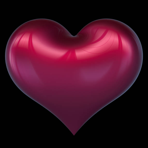 istock Red heart shape Love symbol glossy. Wedding marriage greeting card 1163728802