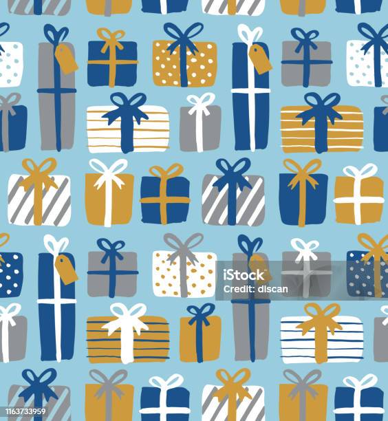 Seamless Pattern Of Gift Boxes Stock Illustration - Download Image Now - Gift, Pattern, Christmas