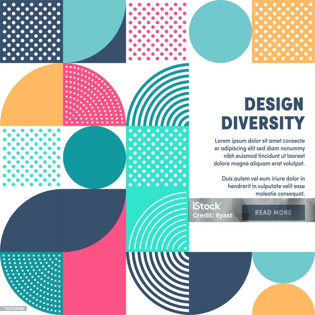 Design moderno Diversità Promo Banner Vector Design - arte vettoriale royalty-free di Astratto