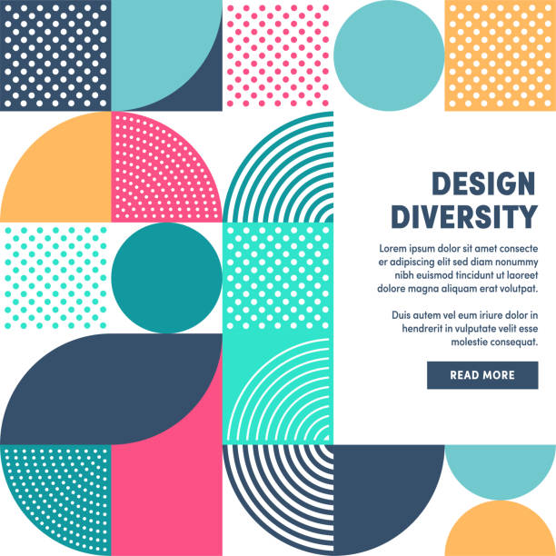 nowoczesna różnorodność wzornictwa promo banner vector design - abstrakcja ilustracje stock illustrations