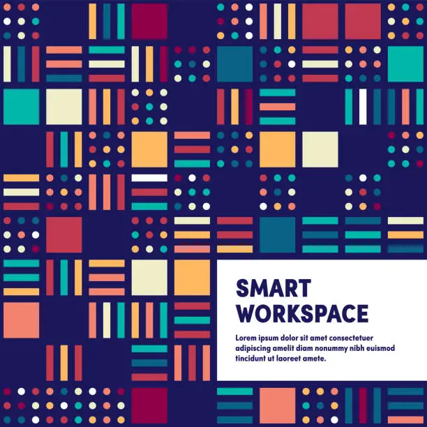 Vector illustration of Smart Workspace Geometric & Abstract Vector Background