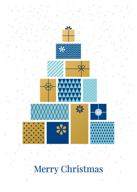 ilustrações de stock, clip art, desenhos animados e ícones de christmas tree made of gift boxes. - christmas tree christmas gift christmas present