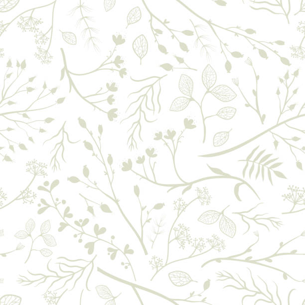 Beautiful bright autumn branches, leaves and flowers seamless pattern, romantic floral fall background, great for seasonal fashion prints, textiles, wallpapers, banners - vector surface design Beautiful bright autumn branches, leaves and flowers seamless pattern, romantic floral fall background, great for seasonal fashion prints, textiles, wallpapers, banners - vector surface design wallpaper pattern retro revival autumn leaf stock illustrations