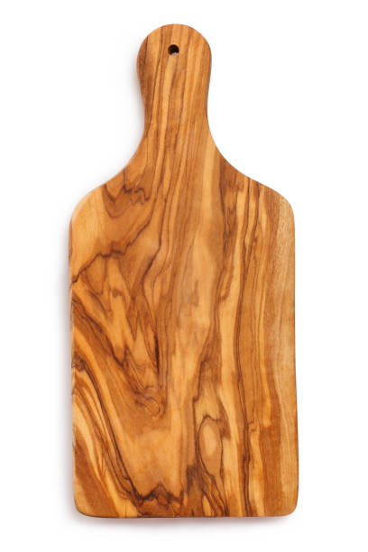 istock Wooden cutting board on white 1163741554
