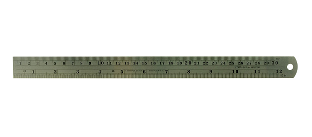 metal ruler 30 centimeter in measuring tool or for school supplies