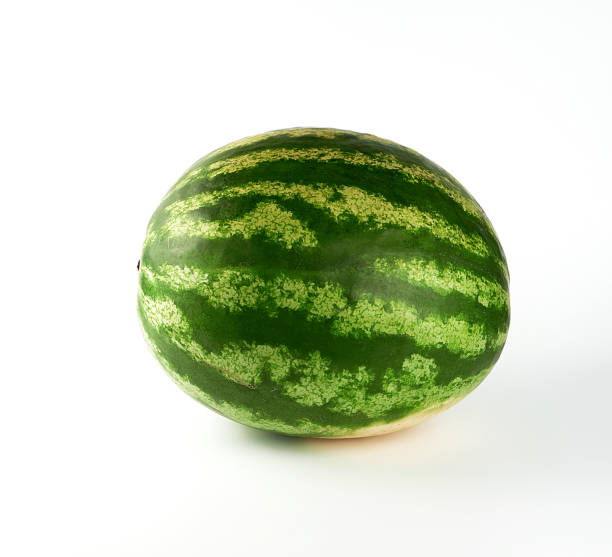 istock big green striped whole watermelon on a white background 1163741753
