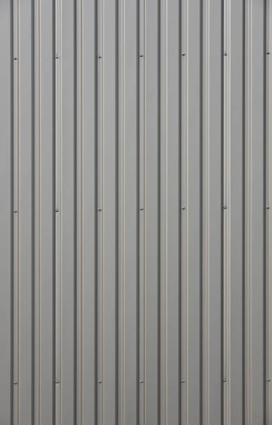 istock Aluminum corrugated metal wall 1163743155