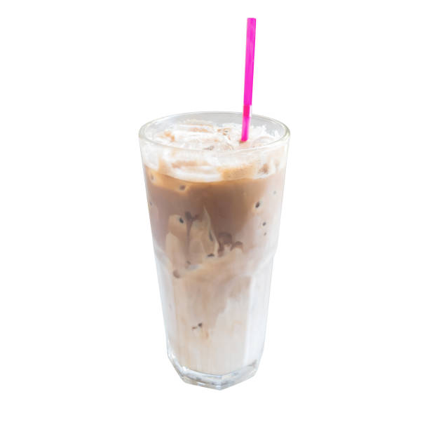 istock Cocoa milk ice cold in the glass isolated white background 1163745422