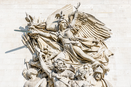 The Departure of the Volunteers of 1792, also called La Marseillaise, is a monumental stone high relief by french sculptor Francois Rude, on the north pillar of the Arc de Triomphe in Paris, France.
