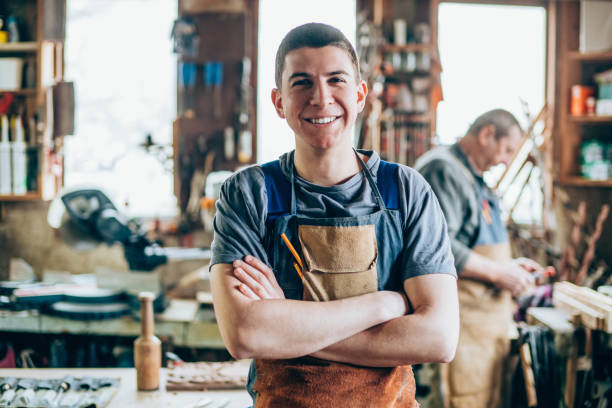 istock Portrait of young carpenter 1163752328