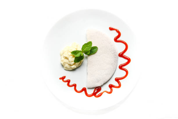 Close up of delicious brazilian sweet plate isolated on white background.