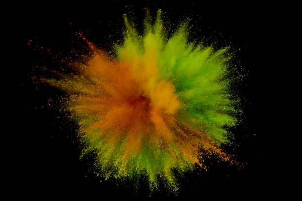 istock Colored powder explosion. Abstract closeup dust on backdrop. Colorful explode. Paint holi 1163757926
