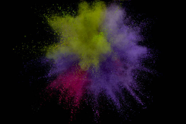 istock Colored powder explosion. Abstract closeup dust on backdrop. Colorful explode. Paint holi 1163757946