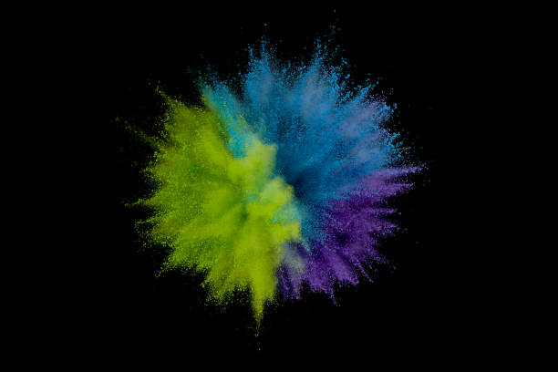 istock Colored powder explosion. Abstract closeup dust on backdrop. Colorful explode. Paint holi 1163758067