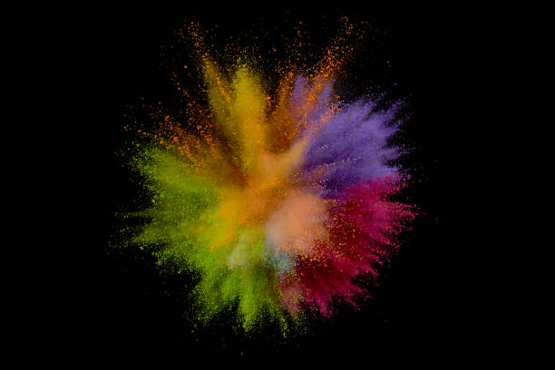 istock Colored powder explosion. Abstract closeup dust on backdrop. Colorful explode. Paint holi 1163758113