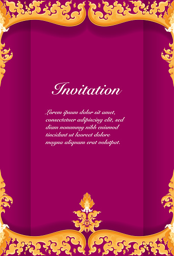 Invition Card Bottom Design Vector Of Invitation Card Template Background And Frame Border Thai ...