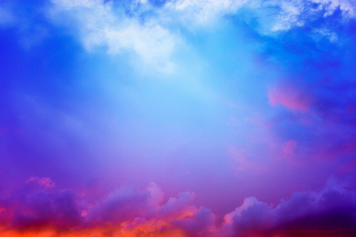 Colorful clouds background with copy space