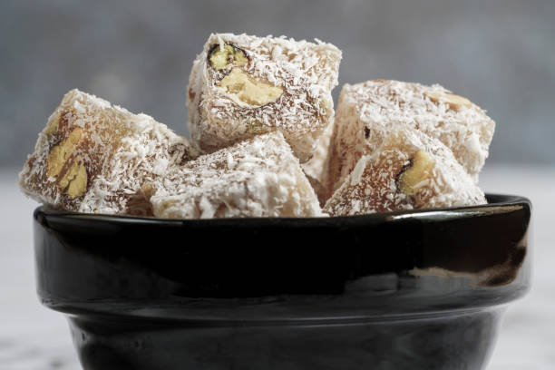 istock closeup turkish delights in a bowl 1163761606