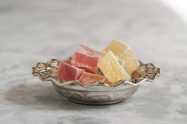 istock colorful turkish delights in a bowl on table 1163761607
