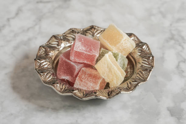 istock colorful turkish delights in a bowl on table 1163761608