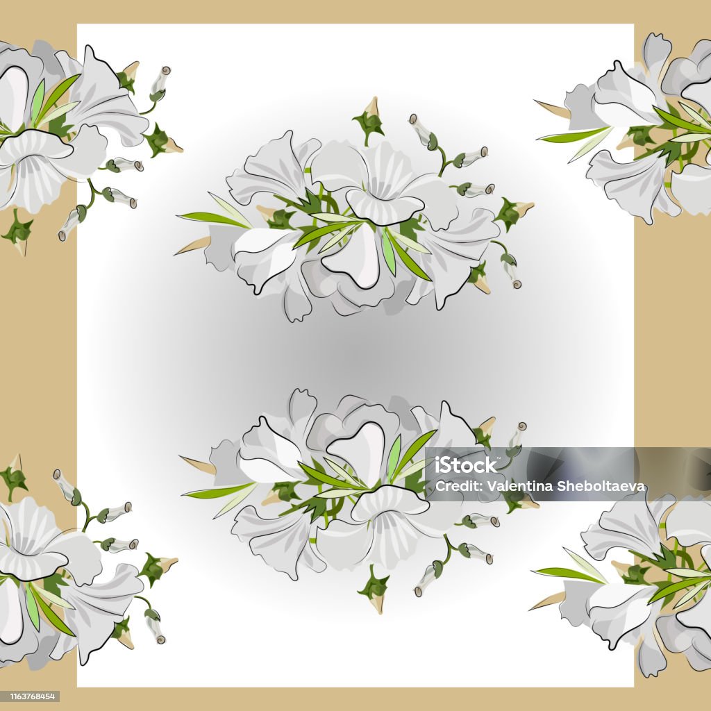 Ilustración de Estampado Floral Vectorial Flores Blancas Decorativas Hechas  A Mano Para El Diseño De Telas Bufandas Hiyab y más Vectores Libres de  Derechos de Belleza - iStock