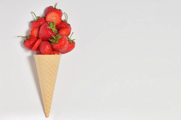 istock Strawberry Fruits Ice Cream in waffle cone 1163768697