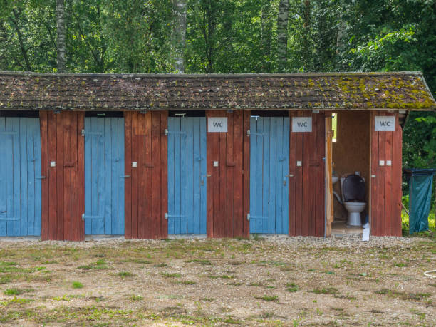 istock Wooden outhouse or wc toilets 1163769992