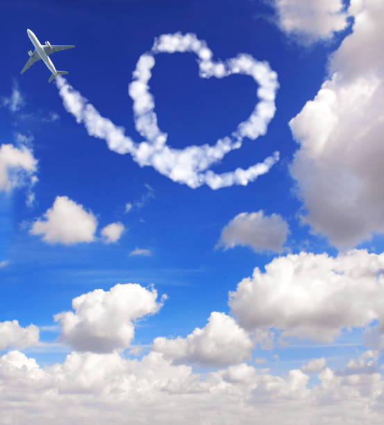 istock Aircraft draw a heart in the sky 1163773408