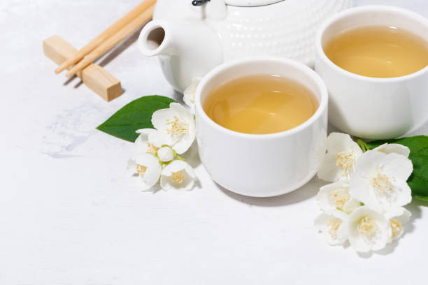 istock japanese tea ceremony. green tea with jasmine 1163773502