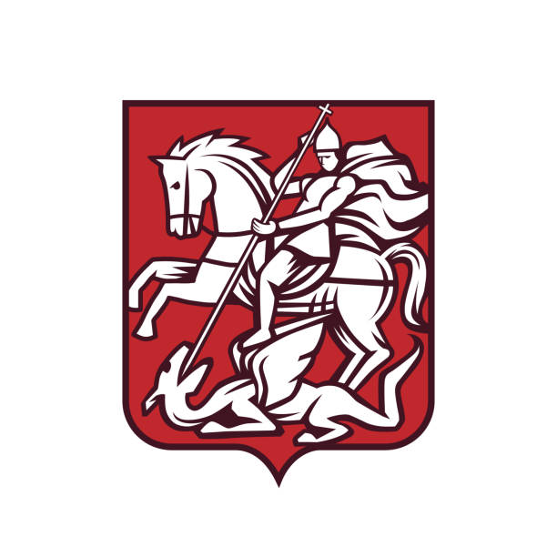 wappen des heiligen georg. - st george stock-grafiken, -clipart, -cartoons und -symbole