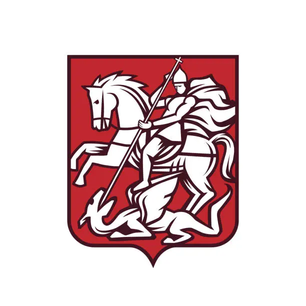 Vector illustration of Saint George coat of arms.