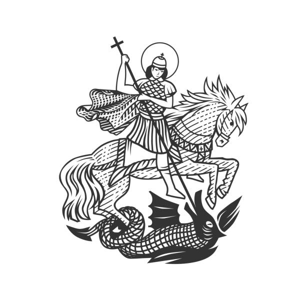 ilustrações de stock, clip art, desenhos animados e ícones de saint george. vector illustration. - st george church