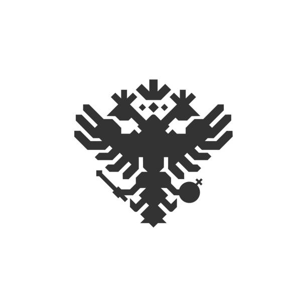 Double eagle  logo. Russian eagle logo. Vector illustration. byzantine icon stock illustrations