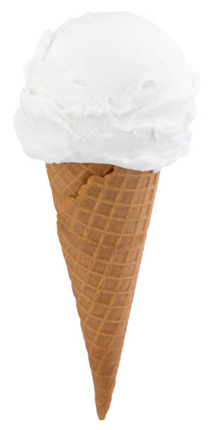 istock vanilla ice cream in the cone on white background with clipping path 1163784196