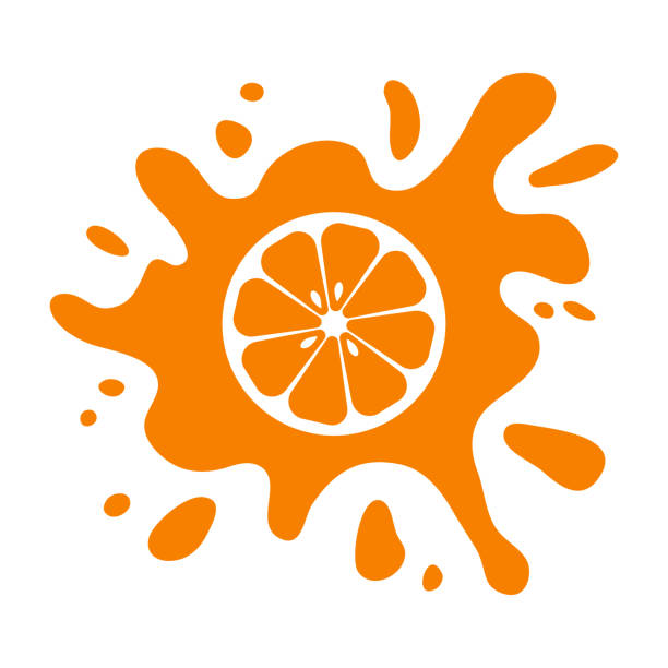 ilustraciones, imágenes clip art, dibujos animados e iconos de stock de cítricos de fruta de naranja, salpicadura de jugo aislado sobre fondo blanco. vector - juicy