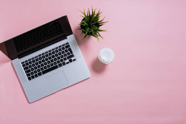 istock flat lay of laptop 1163787093
