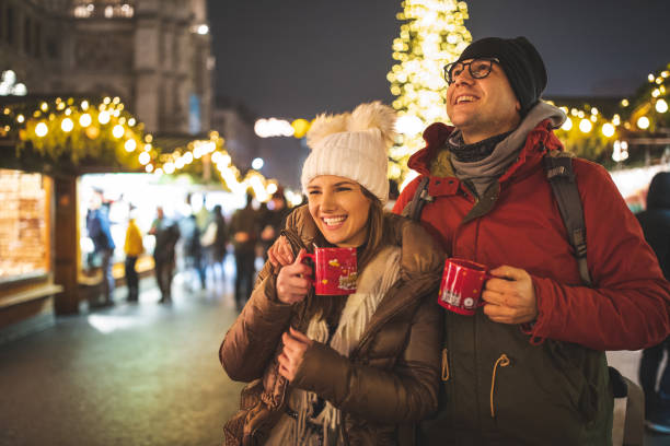 istock Couple having fun in Vienna during christmas 1163788349