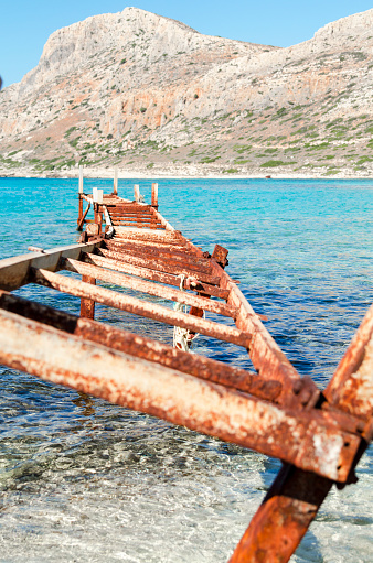 Rust Docks Old Rust Dock Bridge In Sea Water Close Up Stock Photo - Download Image ...