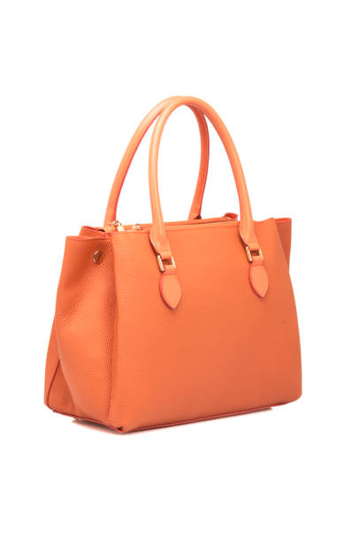 istock Orange Leather Women Bag On White Background 1163792854