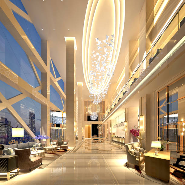 istock 3D Render of Luxury Hotel Lobby and Reception 1163797370