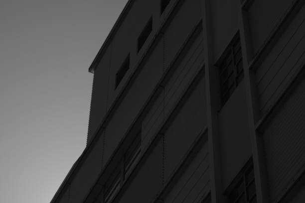 istock Dramatic Angle Of Building In Black And White 1163798648